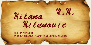 Milana Milunović vizit kartica